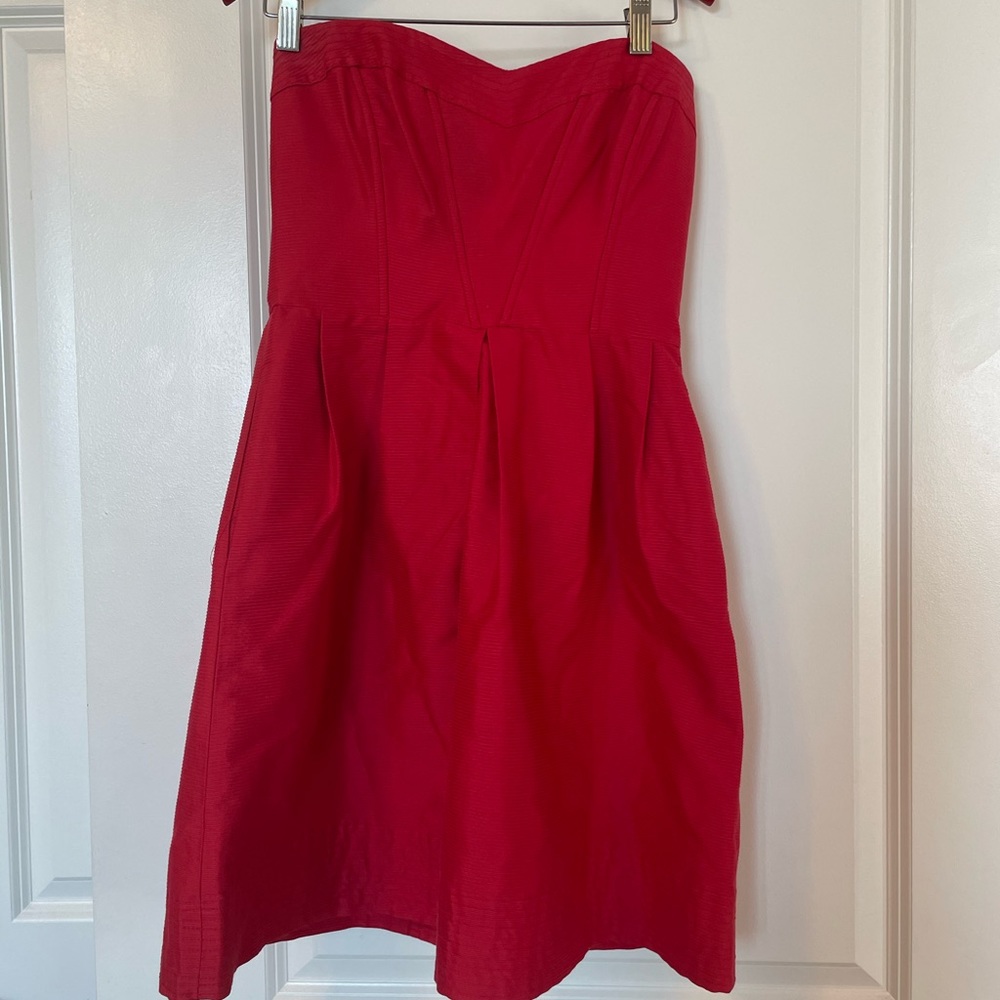 Boutique Red Strapless Cocktail Dress